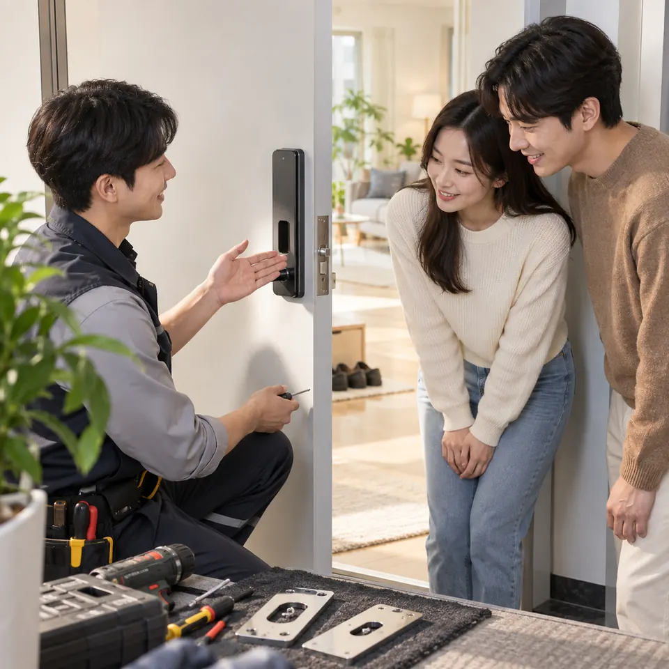 전월세 원상복구 확인 도어락설치 AI 예시 이미지